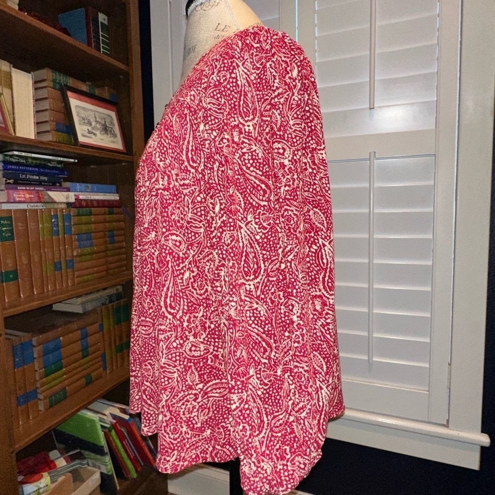 Christian Siriano Red Paisley Blouse - Picture 2 of 9